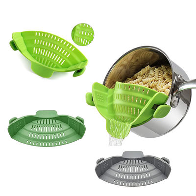 Adjustable Custom Silicone Clip On Strainer For Pots Pans Bowls Food Strainer