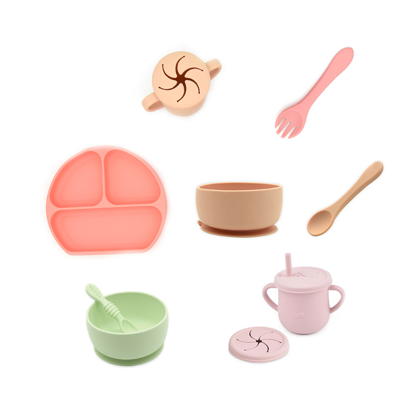 Self Feeding Custom Silicone Baby Feeding Set Led Weaning Eating Utensils - Image 2