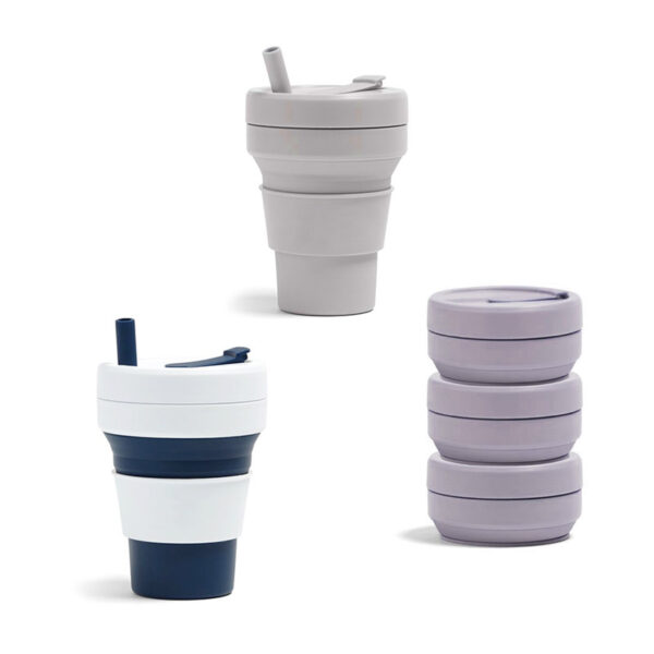 Collapsible Custom Silicone Coffee Cup With Straw Mould - Image 2